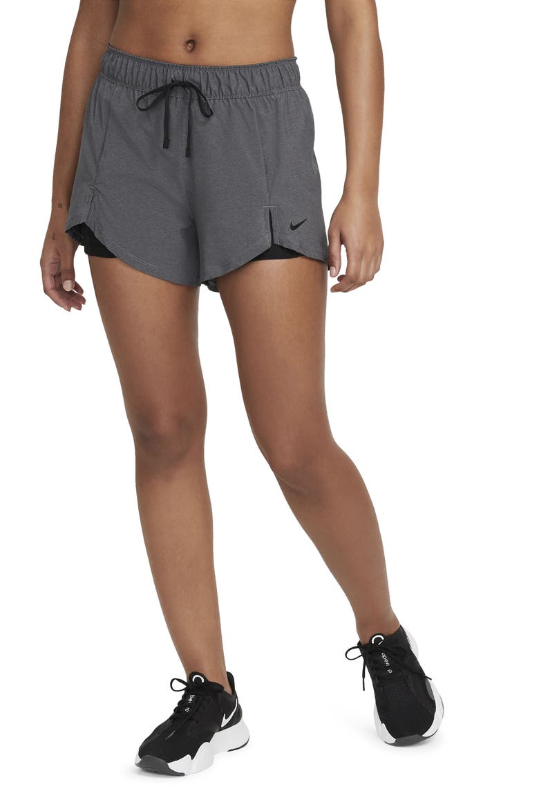 Flex Essential 2-in-1 Shorts, Main, color, BLACK/ HEATHER/ BLACK/ BLACK