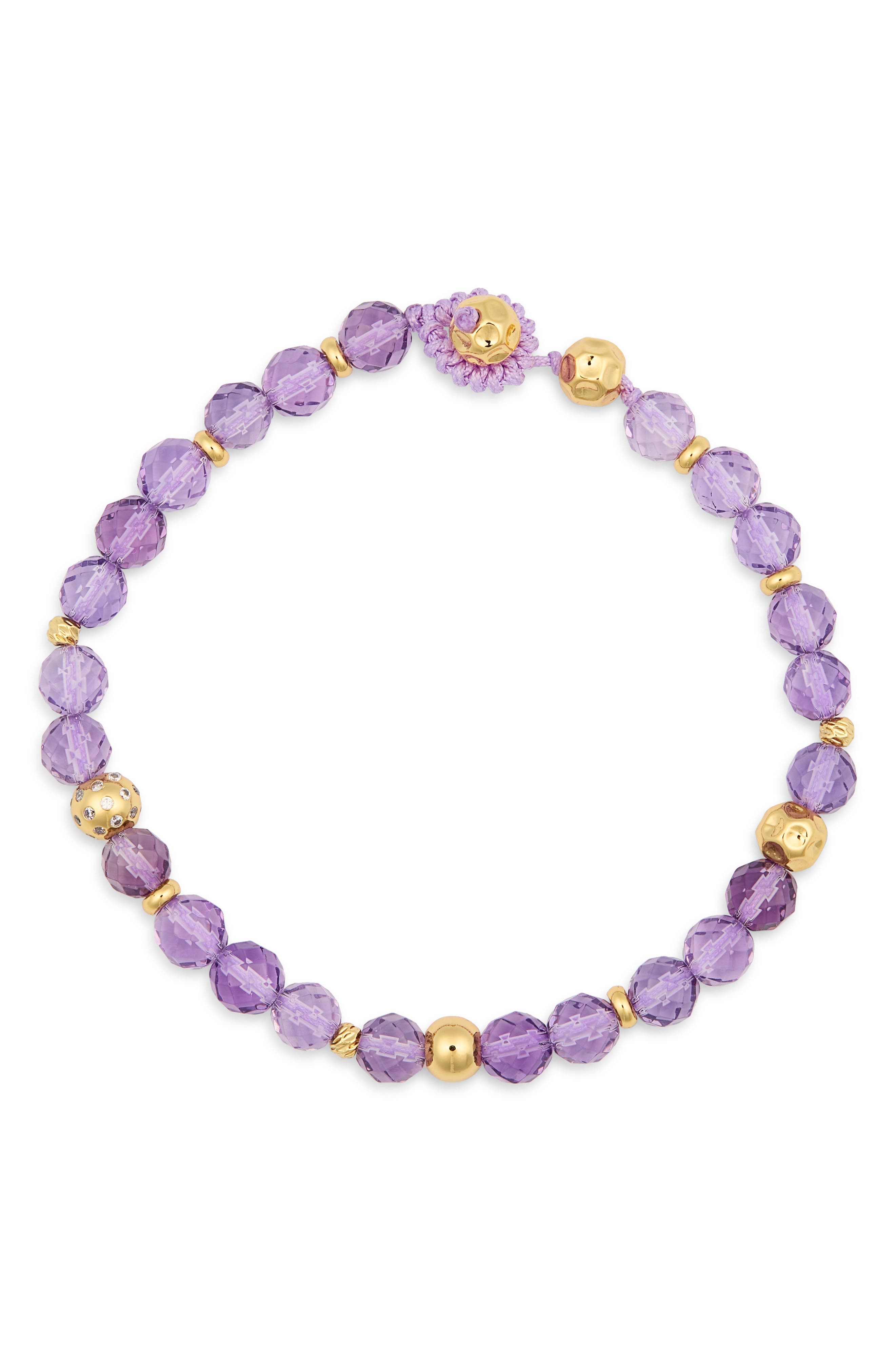 EYE CANDY LOS ANGELES Yami Amethyst Beaded Bracelet