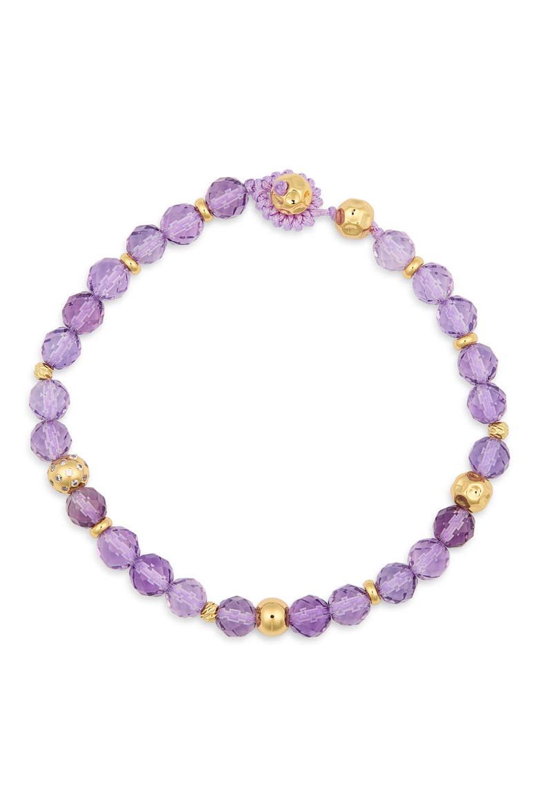 Yami Amethyst Beaded Bracelet, Main, color, GOLD