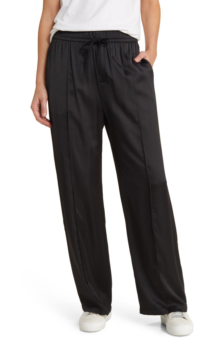 Treasure & Bond Wide Leg Satin Pants, Main, color,