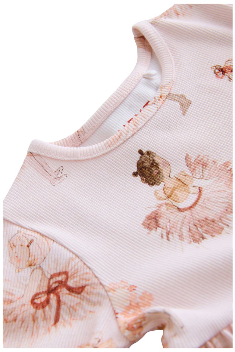 Kids' Ballerina Print Rib Dress, Alternate, color, PINK