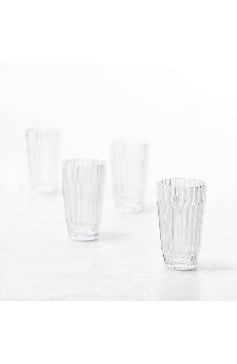 Fortessa Archie Set of 6 Clear Iced Beverage Glasses, Alternate, color, Clear
