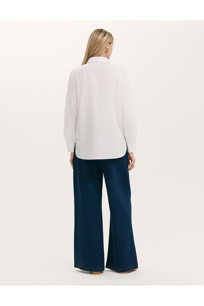 Remy Lace Detail Cotton Shirt, Alternate, color, White