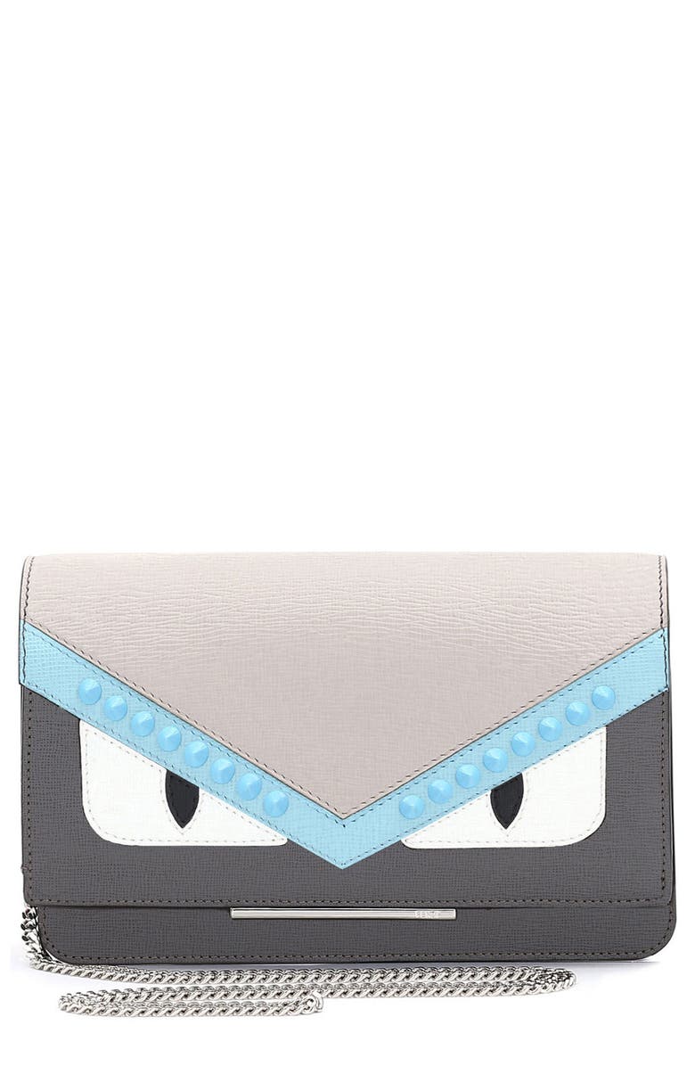 Fendi Monster Leather Flap Wallet, Main, color,