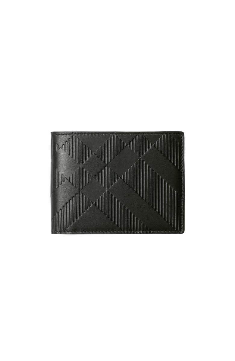 Burberry Embossed Check Slim Bifold Wallet, Main, color, Black