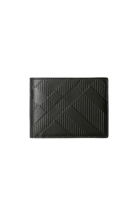 Embossed Check Slim Bifold Wallet