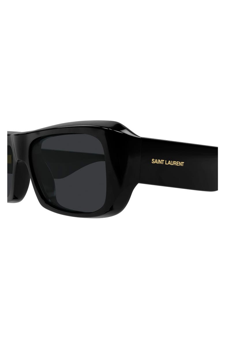 SL 869 57mm Polarized Rectangular Sunglasses, Alternate, color, BLACK