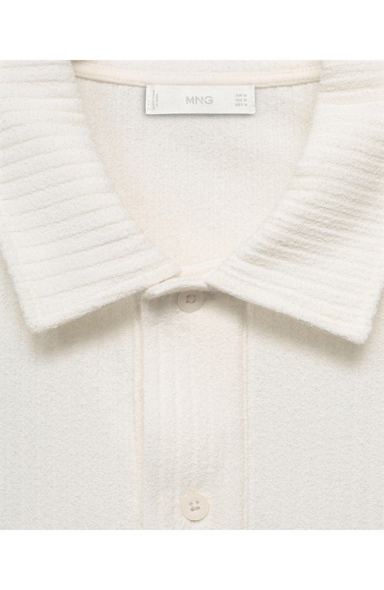 MANGO Textured Knit Polo, Alternate, color, White