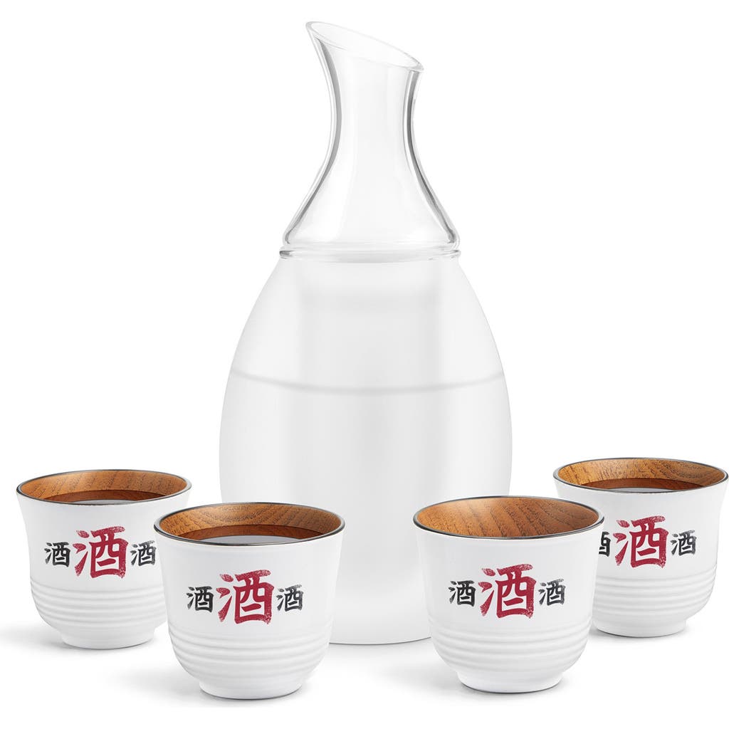 Final Touch Sake Decanter Set In White