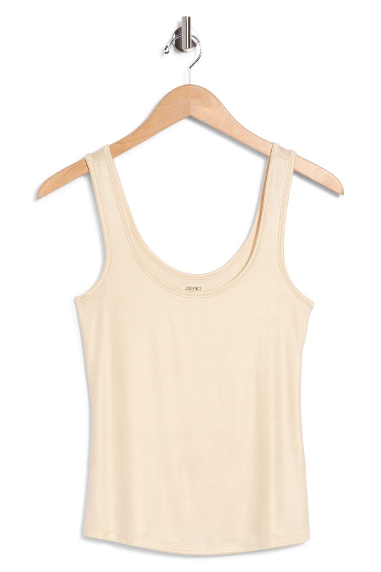Chrissy Scoop Neck Tank, Main, color, BONE