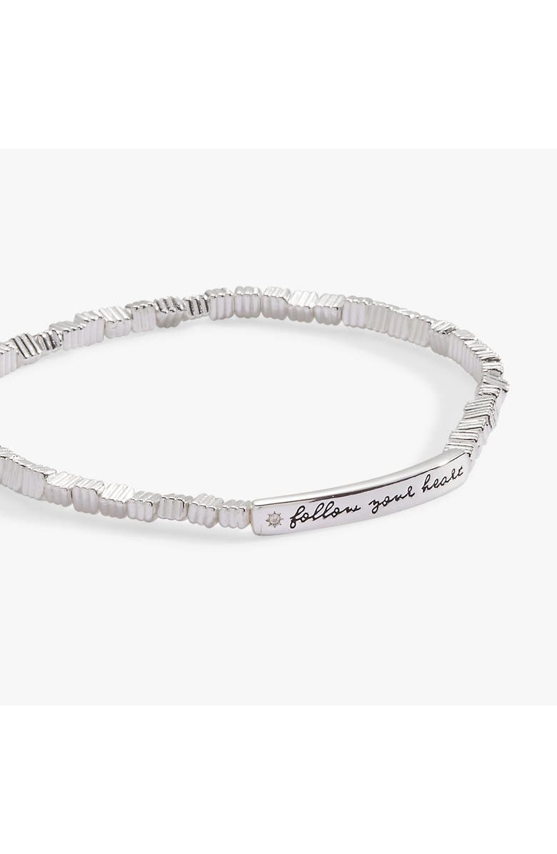 Alex and Ani Follow Your Heart Stretch Bracelet, Main, color, Silver