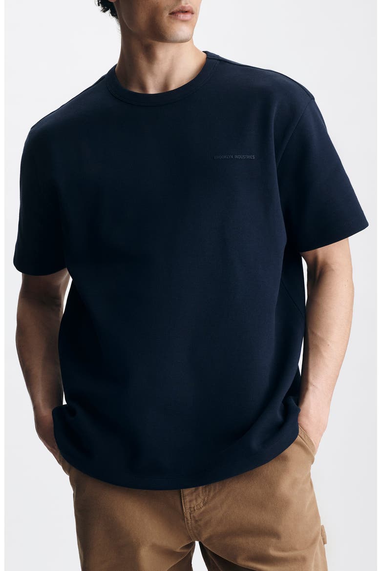 Logo Crewneck T-Shirt, Main, color, BLACK IRIS