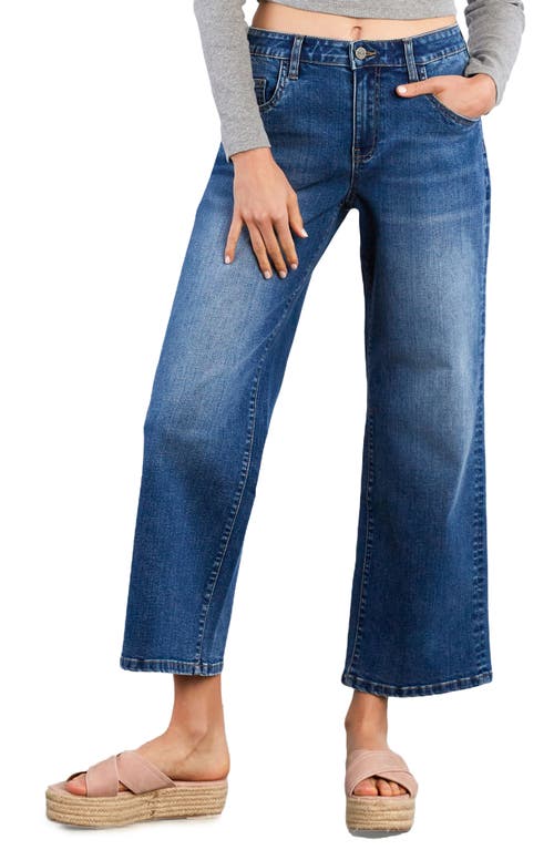 Hint Of Blu High Waist Ankle Relaxed Straight Leg Jeans In Blue