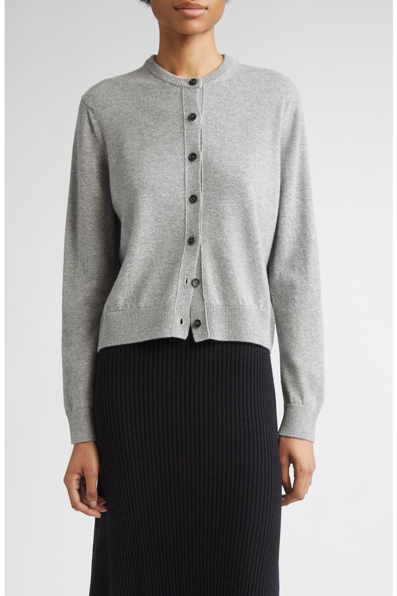 Classic Cashmere Crewneck Cardigan, Main, color, LIGHT GREY