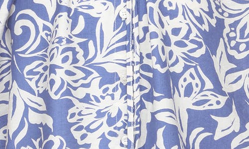 Shop Rain And Rose Floral Print Top In Blue