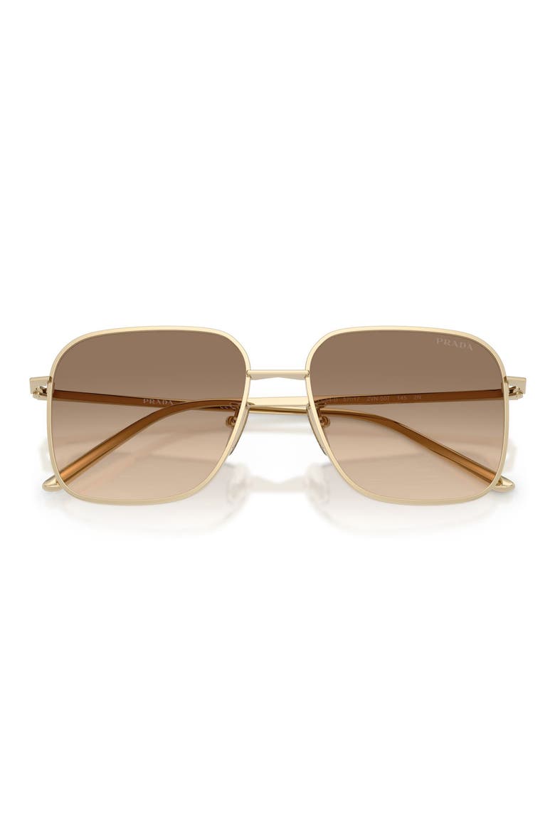57mm Square Sunglasses, Alternate, color, PALE GOLD / BROWN GREY