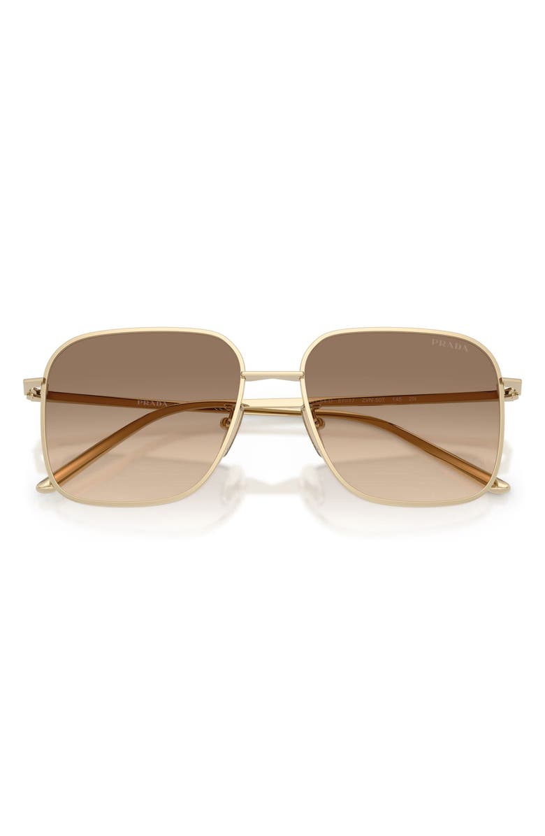Prada 57mm Square Sunglasses, Alternate, color, Pale Gold / Brown Grey