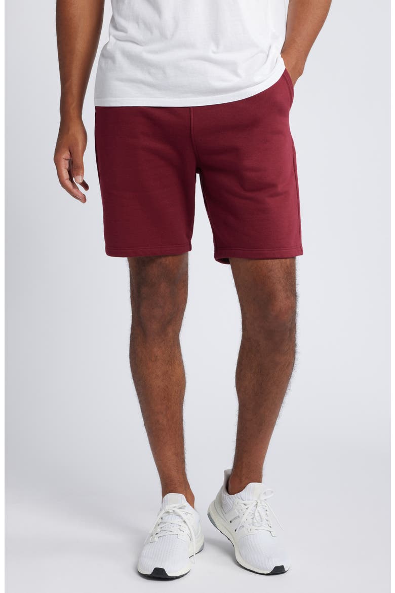 Fresh Cut Sweat Shorts, Main, color, CALIFORNIA MERLOT