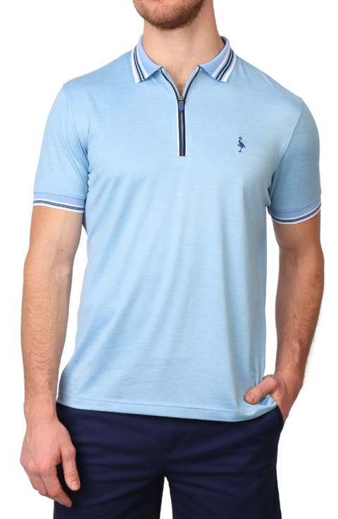 Solid Perforated Performance Quarter Zip Polo