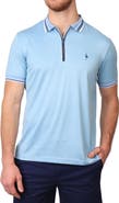 TailorByrd Solid Perforated Performance Quarter Zip Polo