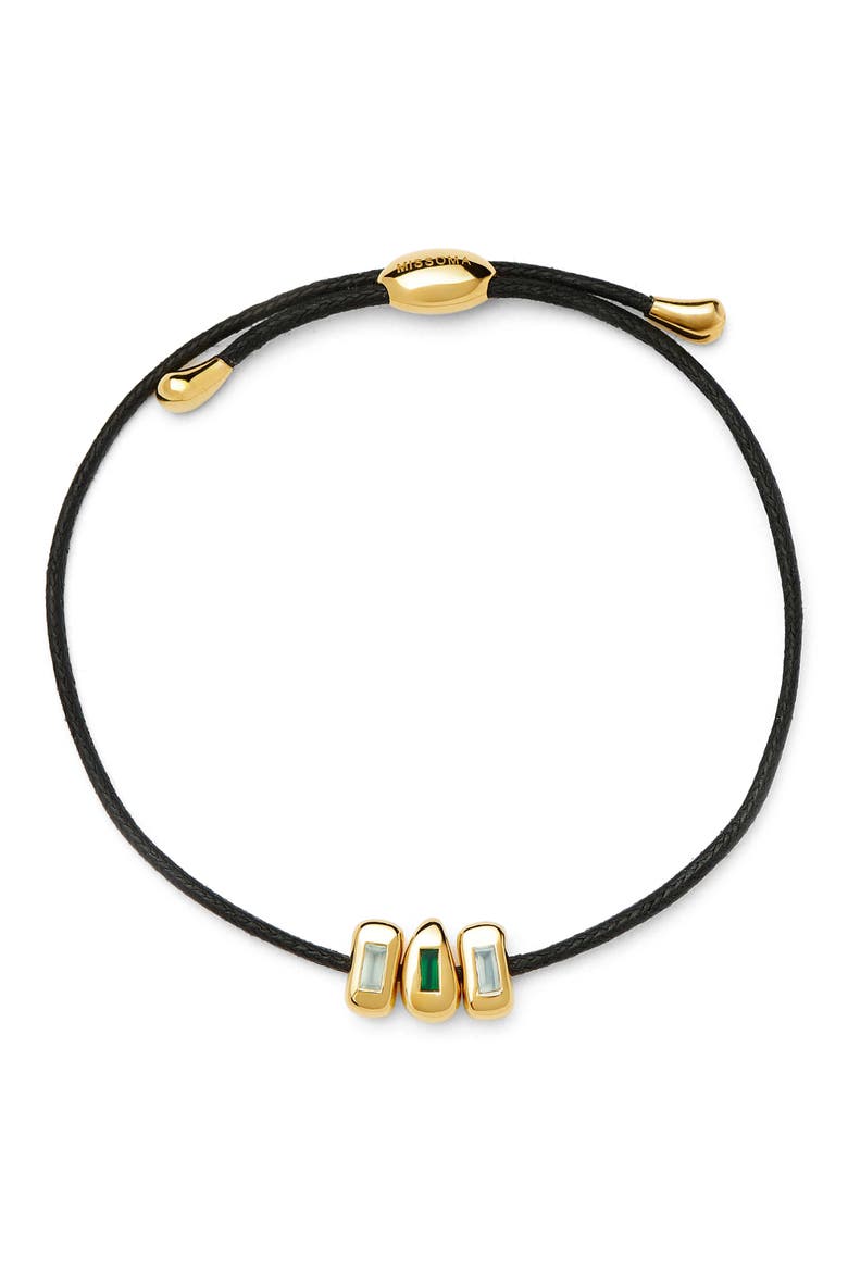 Molten Stone Baguette Cord Bracelet, Main, color, GOLD