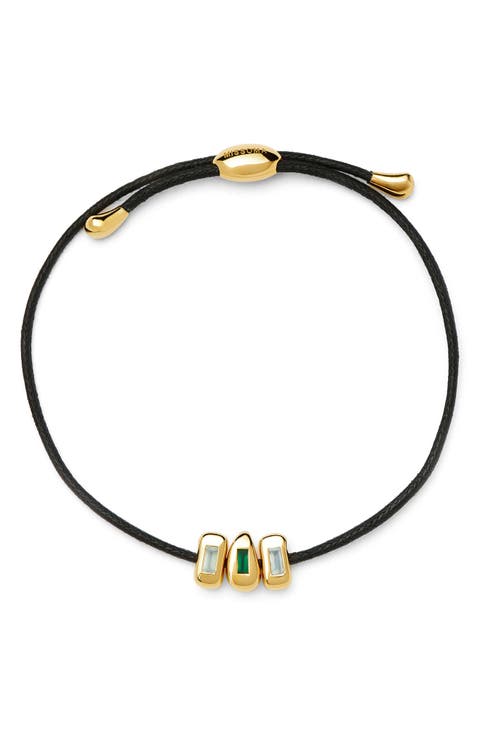 Molten Stone Baguette Cord Bracelet