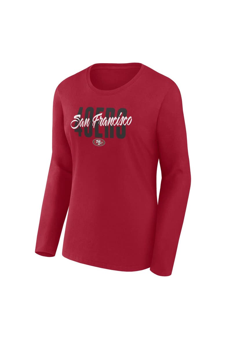 Women's Fanatics Scarlet San Francisco 49ers Long Sleeve Scoop Neck T-Shirt, Alternate, color, Scarlet