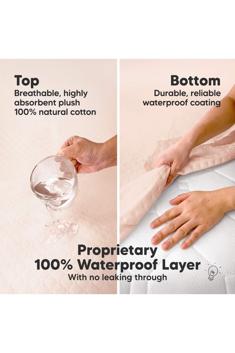 2-Pack Mavy Protect+ Waterproof Crib Mattress Protector, Alternate, color, Mist Rose