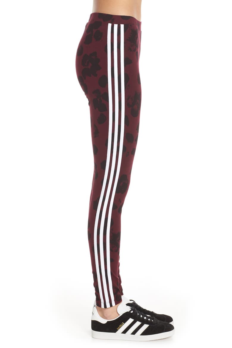 Floral Tights, Alternate, color, MAROON/ BLACK
