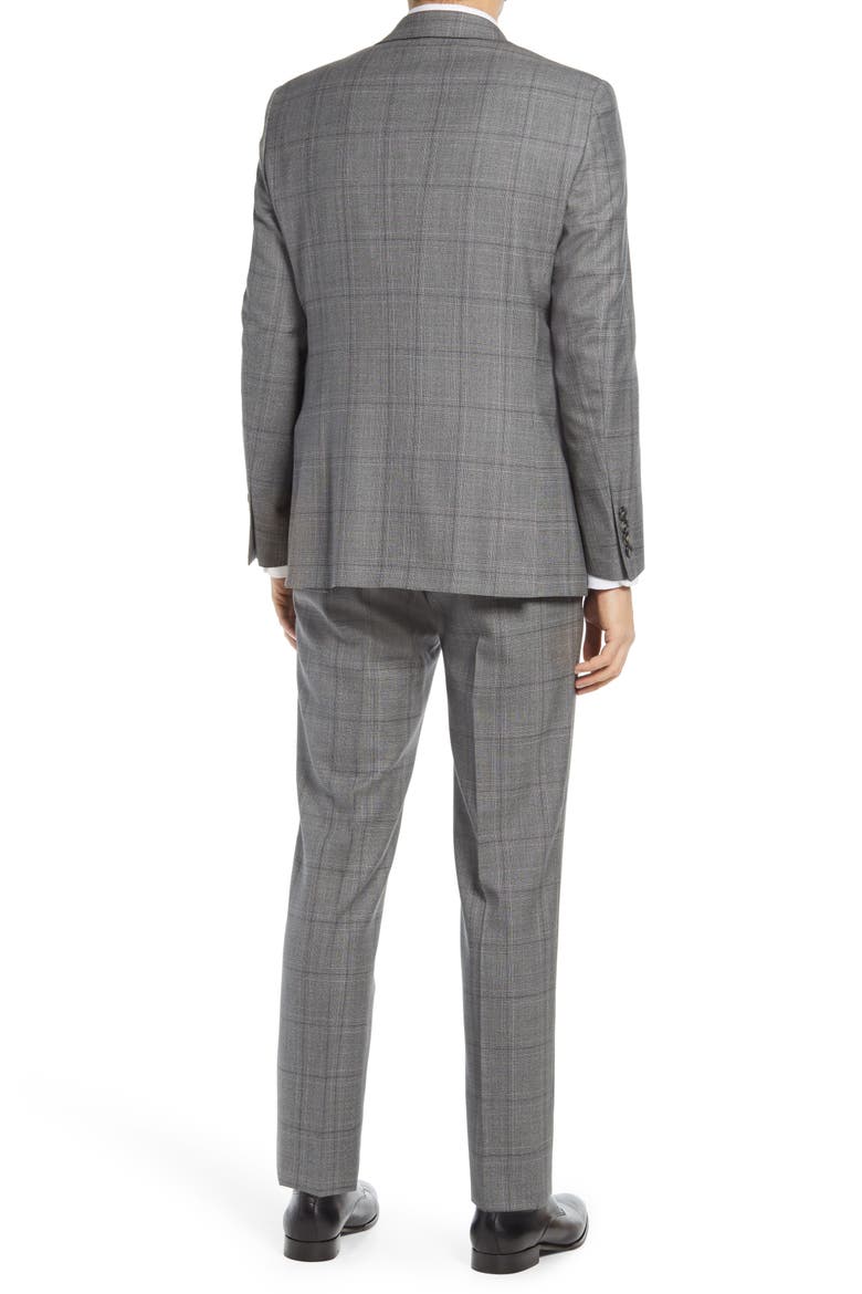 New York Plaid Windowpane Plaid Suit, Alternate, color, GREY