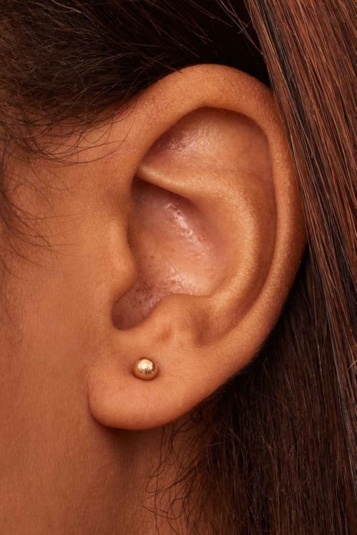 Oradina 18k Yellow Gold Have A Ball Stud Earrings In Gold