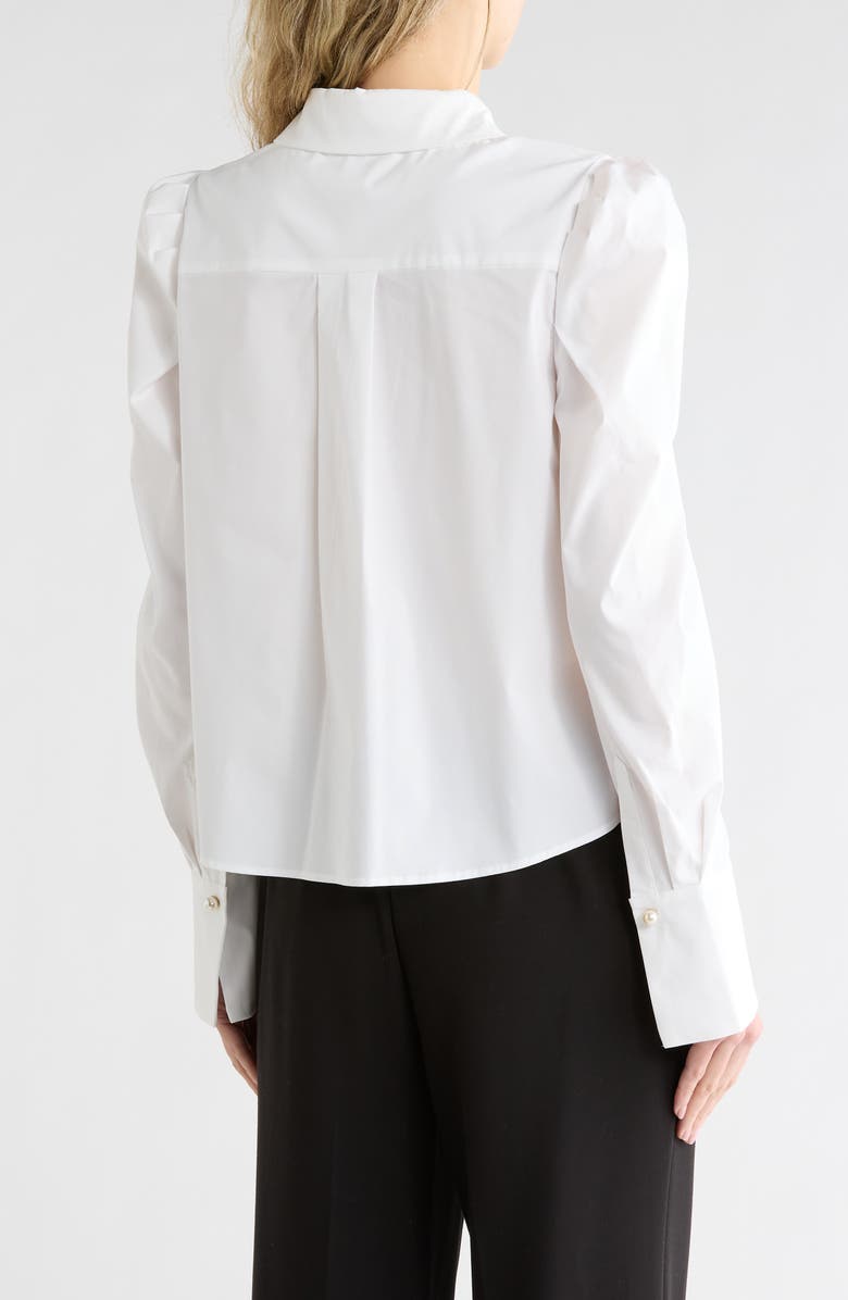 JASON WU Pleated Shoulder Button-Up Shirt, Alternate, color, White