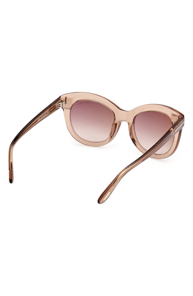 TOM FORD Odette 53mm Butterfly Sunglasses, Alternate, color, Rose Champagne / T Logo