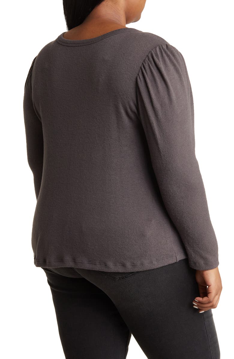 Renee C Long Sleeve Puff Shoulder Top, Alternate, color, Dark Cement