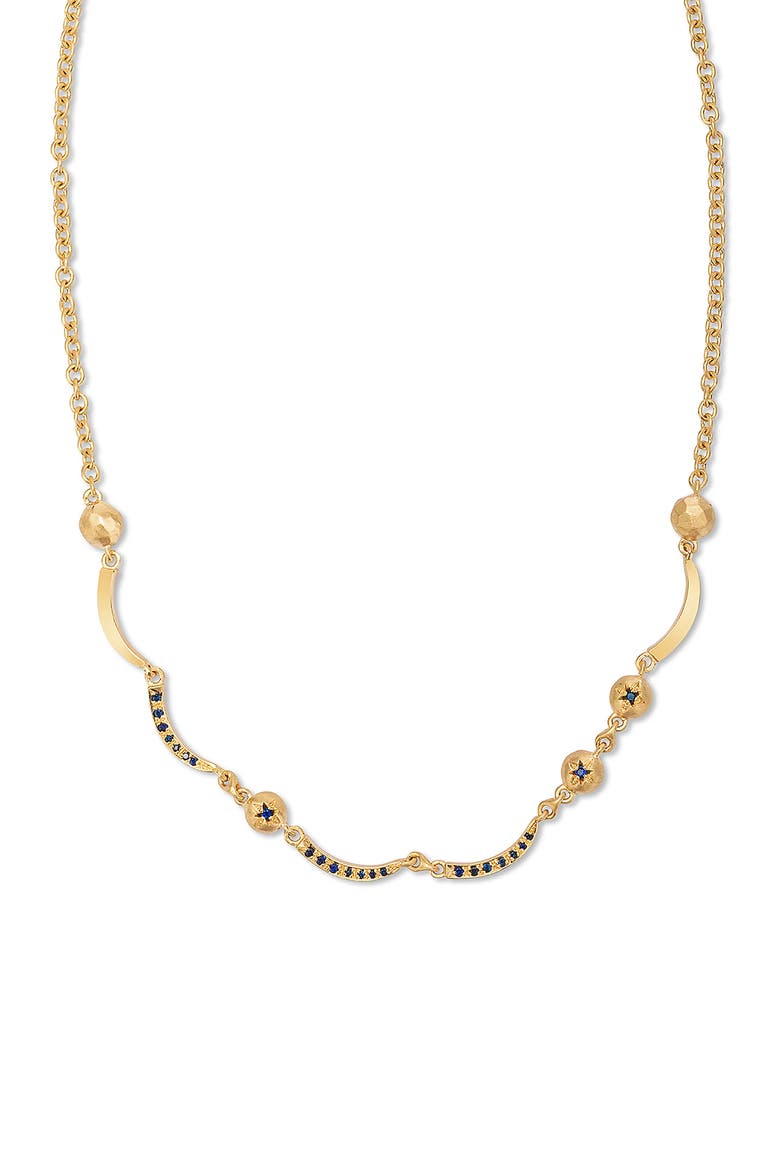 Arch Necklace Water Element Sapphire, Alternate, color, Gold/Blue Sapphire