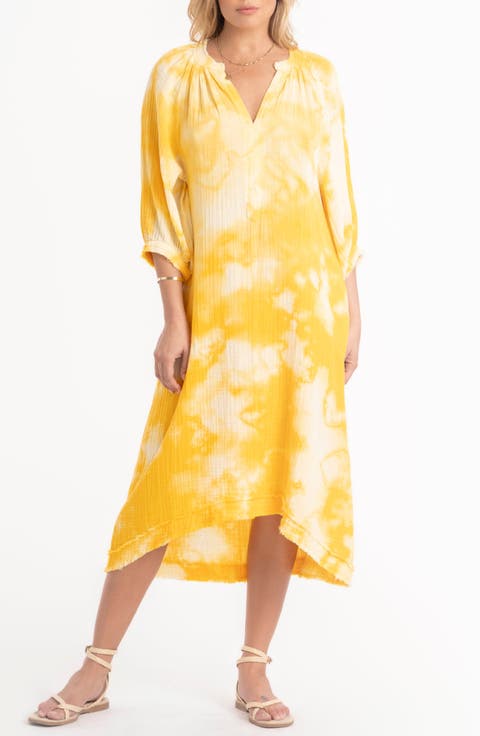 Tie Dye Gauze Dress with Pockets