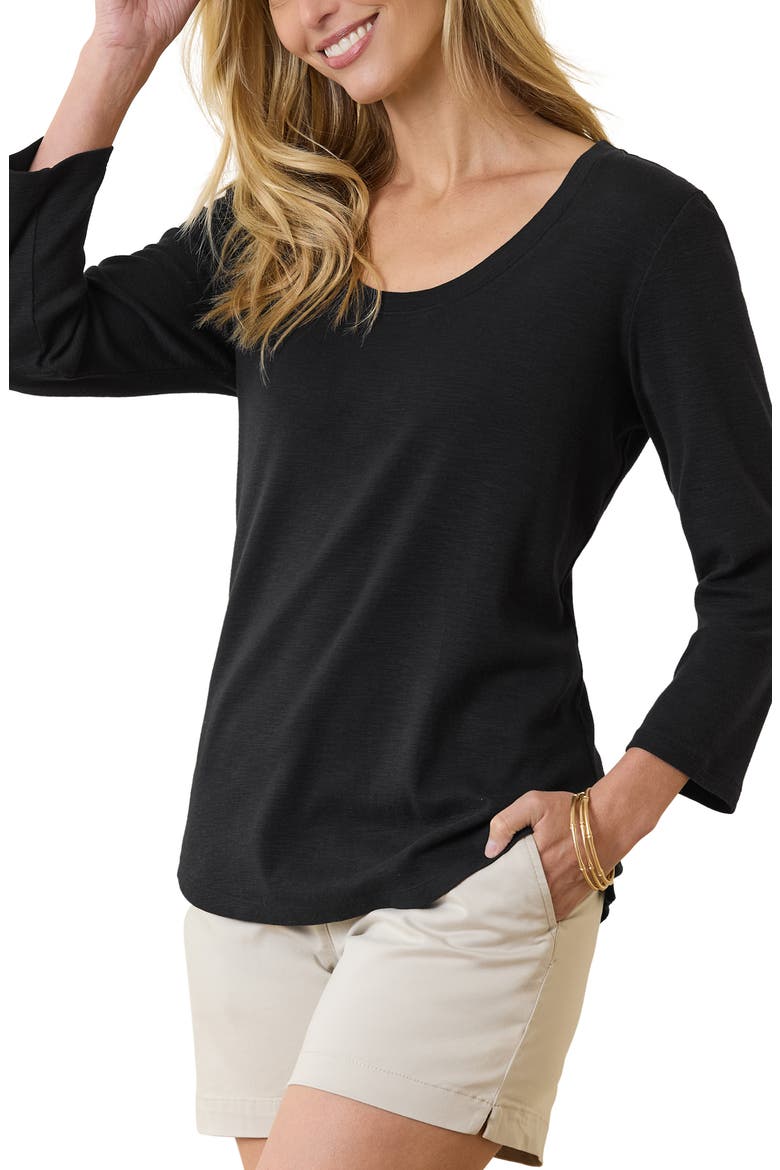 Ashby Isles Scoop Neck Cotton T-Shirt, Main, color, BLACK