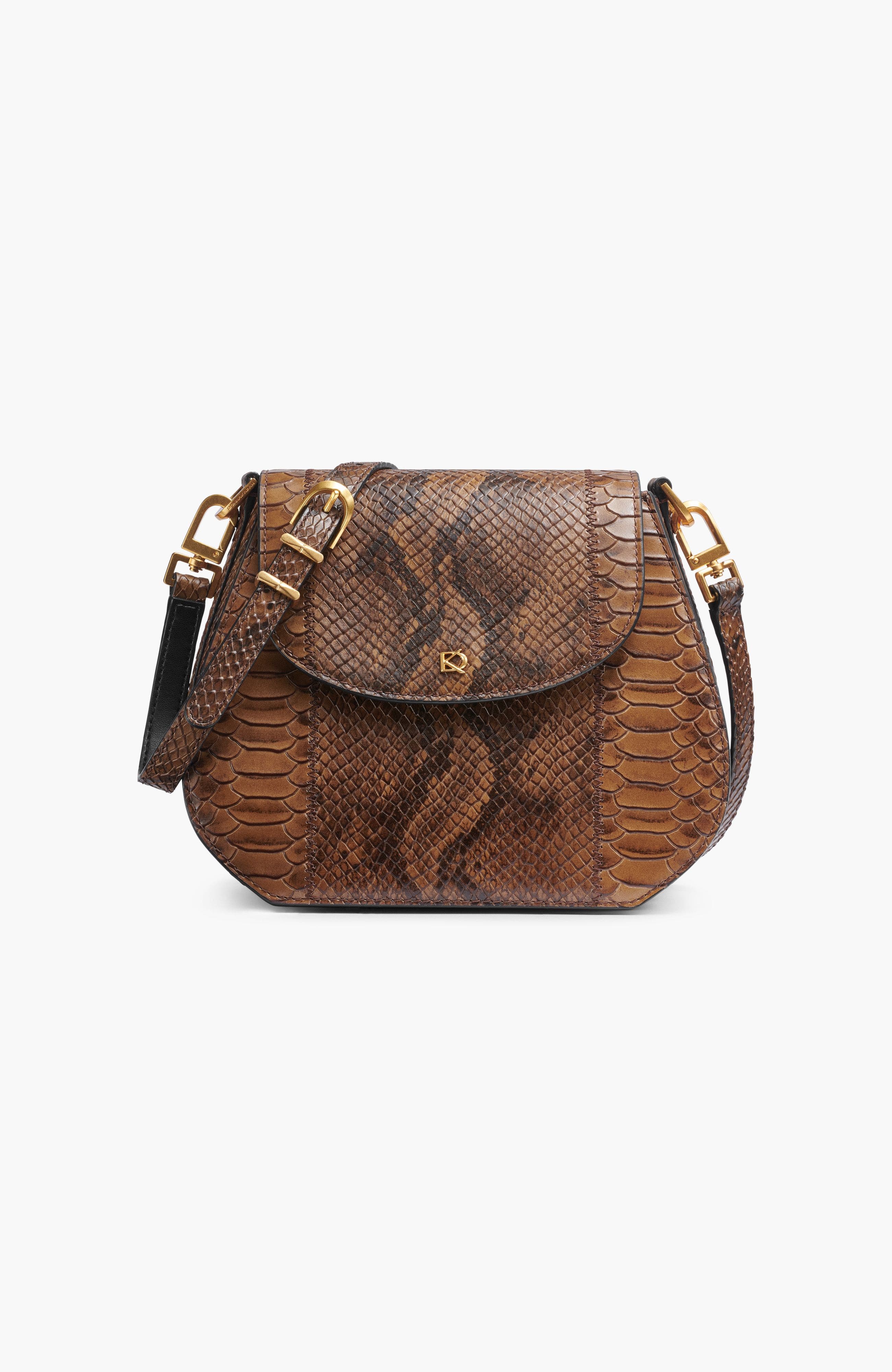 Donna Karan New York Bellerose Flap Python Crossbody, Main, color, 