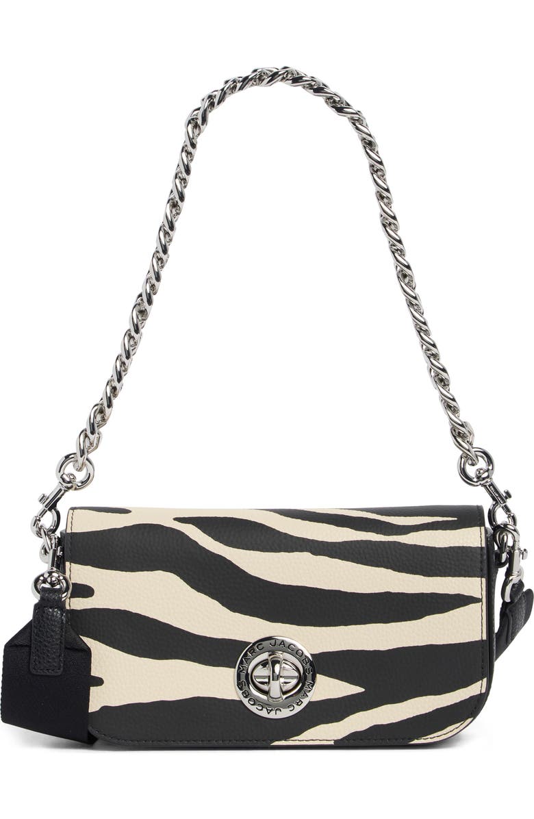 Marc Jacobs Zebra Print Signet Turnlock Shoulder Bag, Main, color, Black/ White