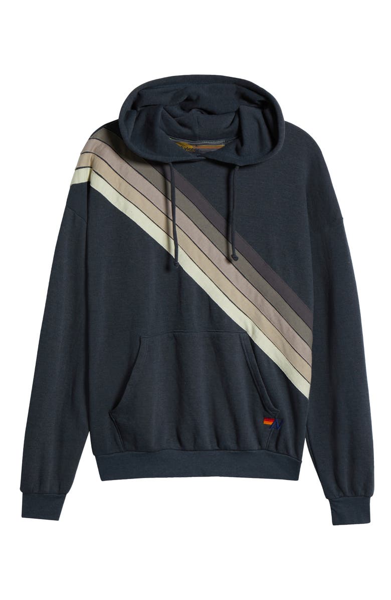 Aviator Nation Cross Stripe Hoodie, Alternate, color, Charcoal/ Charcoal