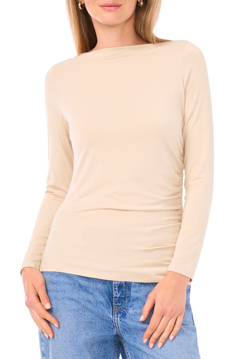 Boat Neck Long Sleeve Top, Main, color, OVERCAST