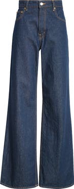ST. JOHN Paseo Nonstretch Denim Wide Leg Jeans