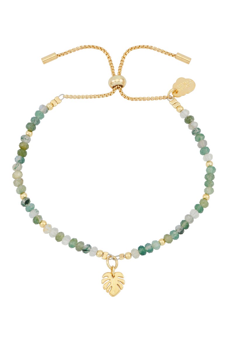 Amelia Rooting for You Agate Bead Slide Bracelet, Main, color, GOLD