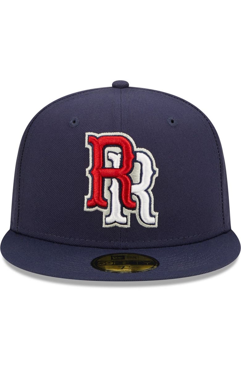 New Era Men's New Era Navy Round Rock Express Authentic Collection Road 59FIFTY Fitted Hat, Alternate, color,