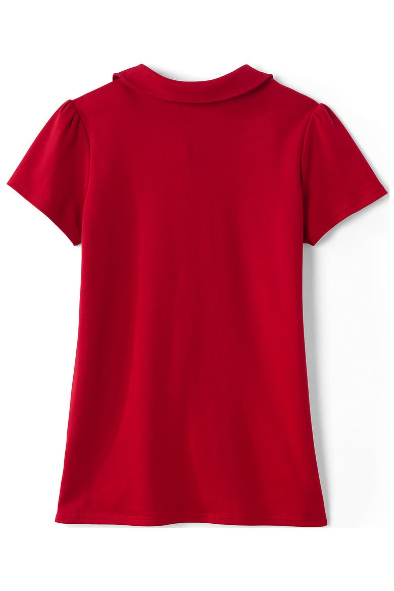 Girls Short Sleeve Peter Pan Collar Polo Shirt, Alternate, color, Red