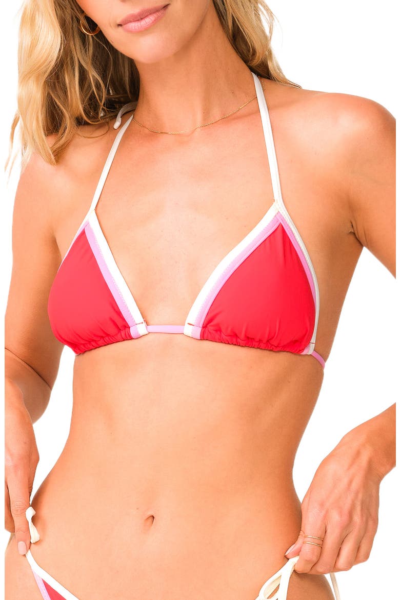 Thea Triangle Bikini Top, Main, color, PASSION