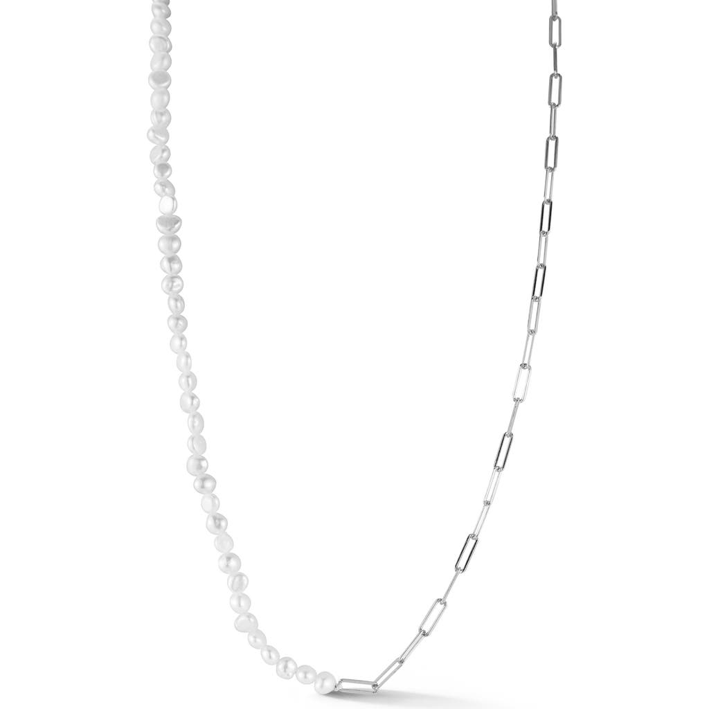 Glaze Jewelry Pearl Paper Clip Necklace In Metallic