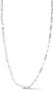 GLAZE JEWELRY Pearl Paper Clip Necklace