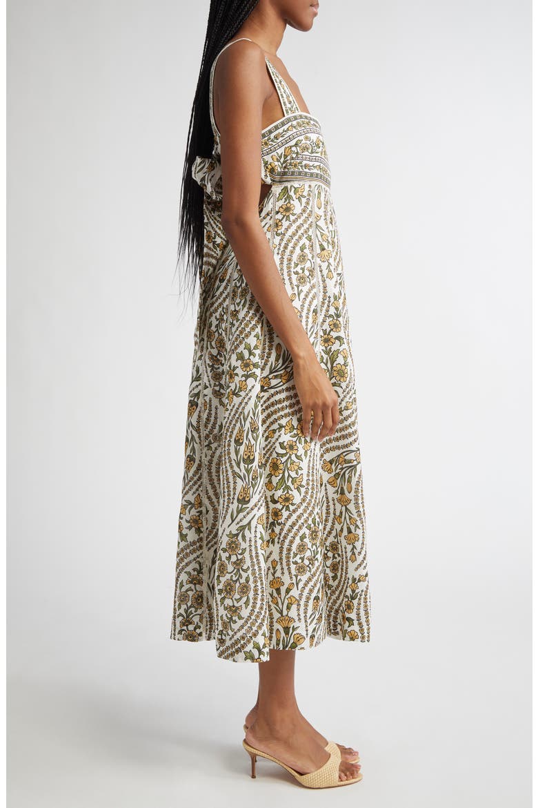 Rye Floral Linen Midi Sundress, Alternate, color, DOVE/ GREEN MULTI