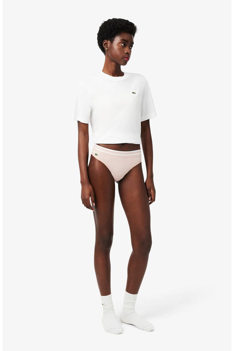 Cotton Blend Rib Thong, Alternate, color, S65 - BISTRE